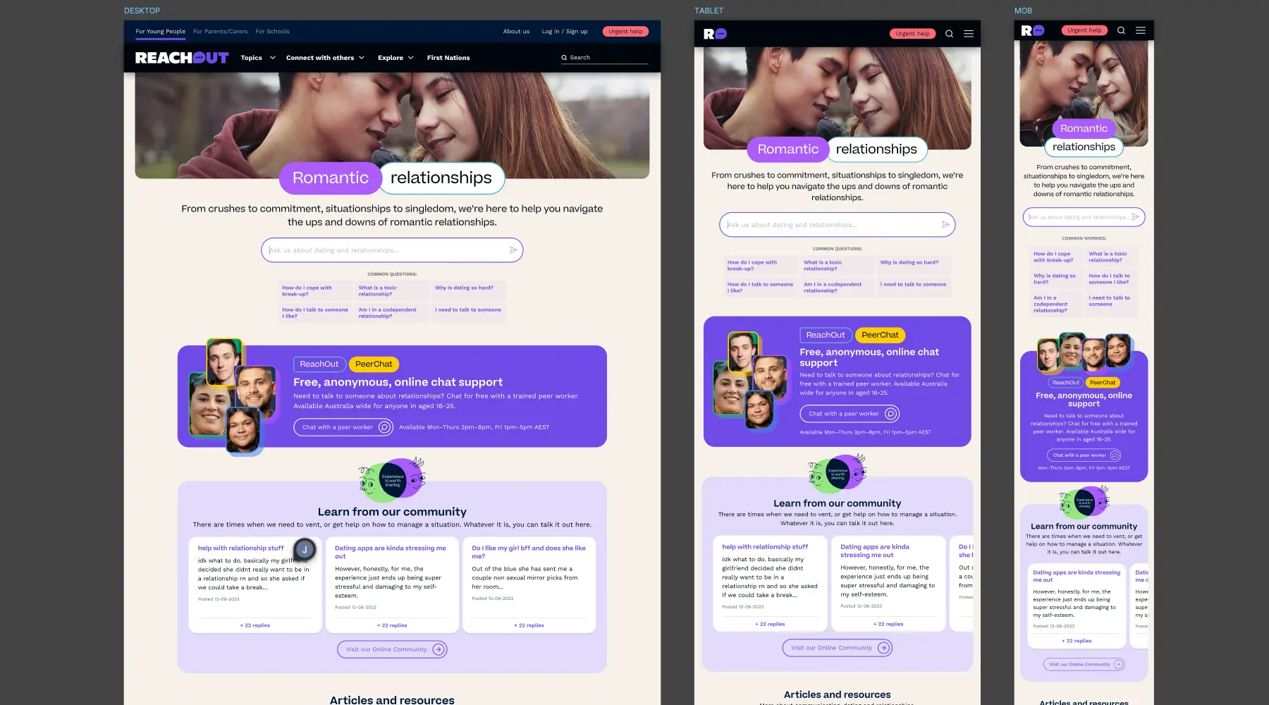 Version as part of a topic page